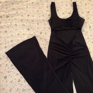 Scrunch-Butt Black Jumpsuit